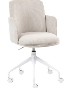Kontorstol DRYDEN Fløjl Lys Beige