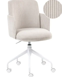 Kontorstol DRYDEN Fløjl Lys Beige