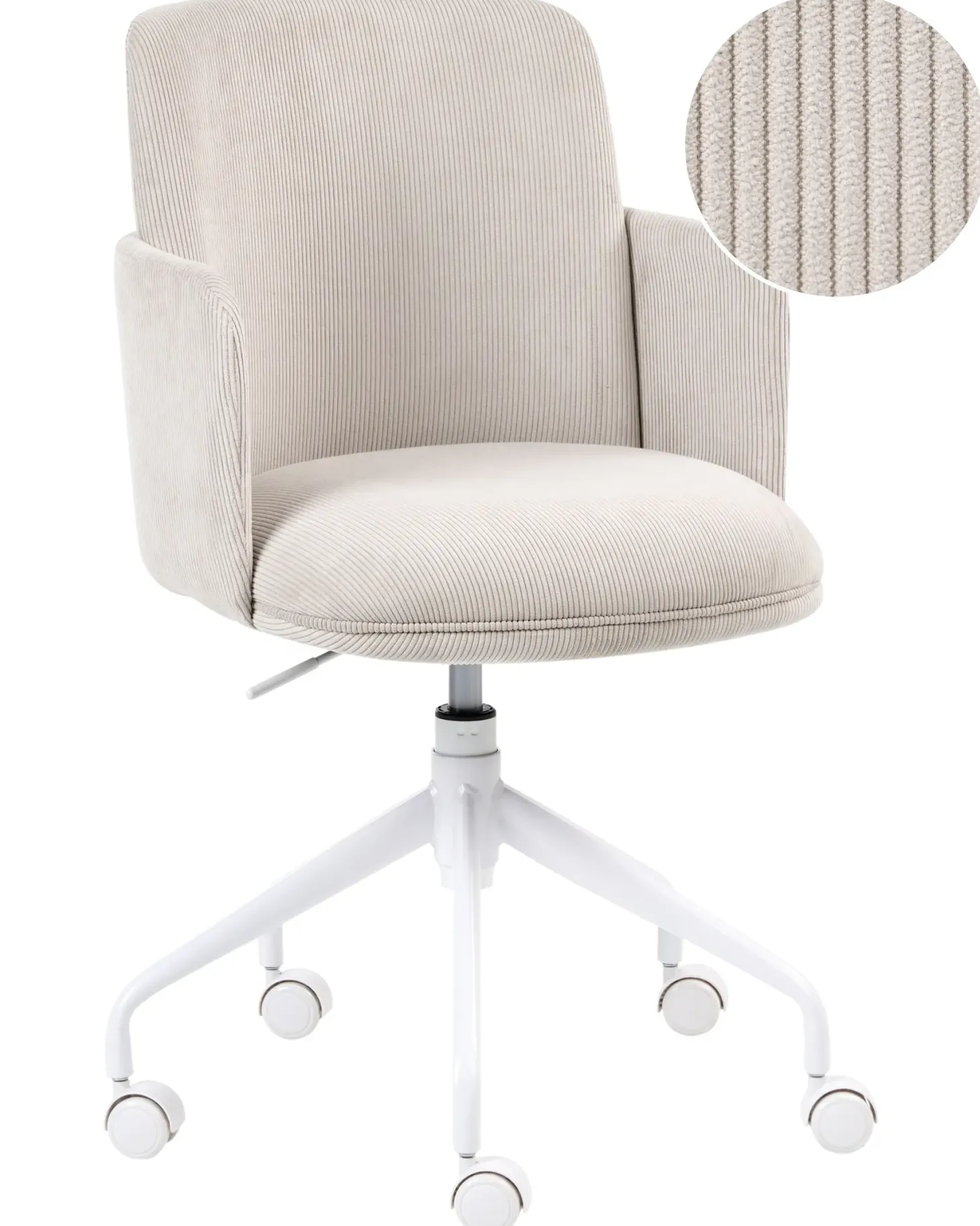 Kontorstol DRYDEN Fløjl Lys Beige
