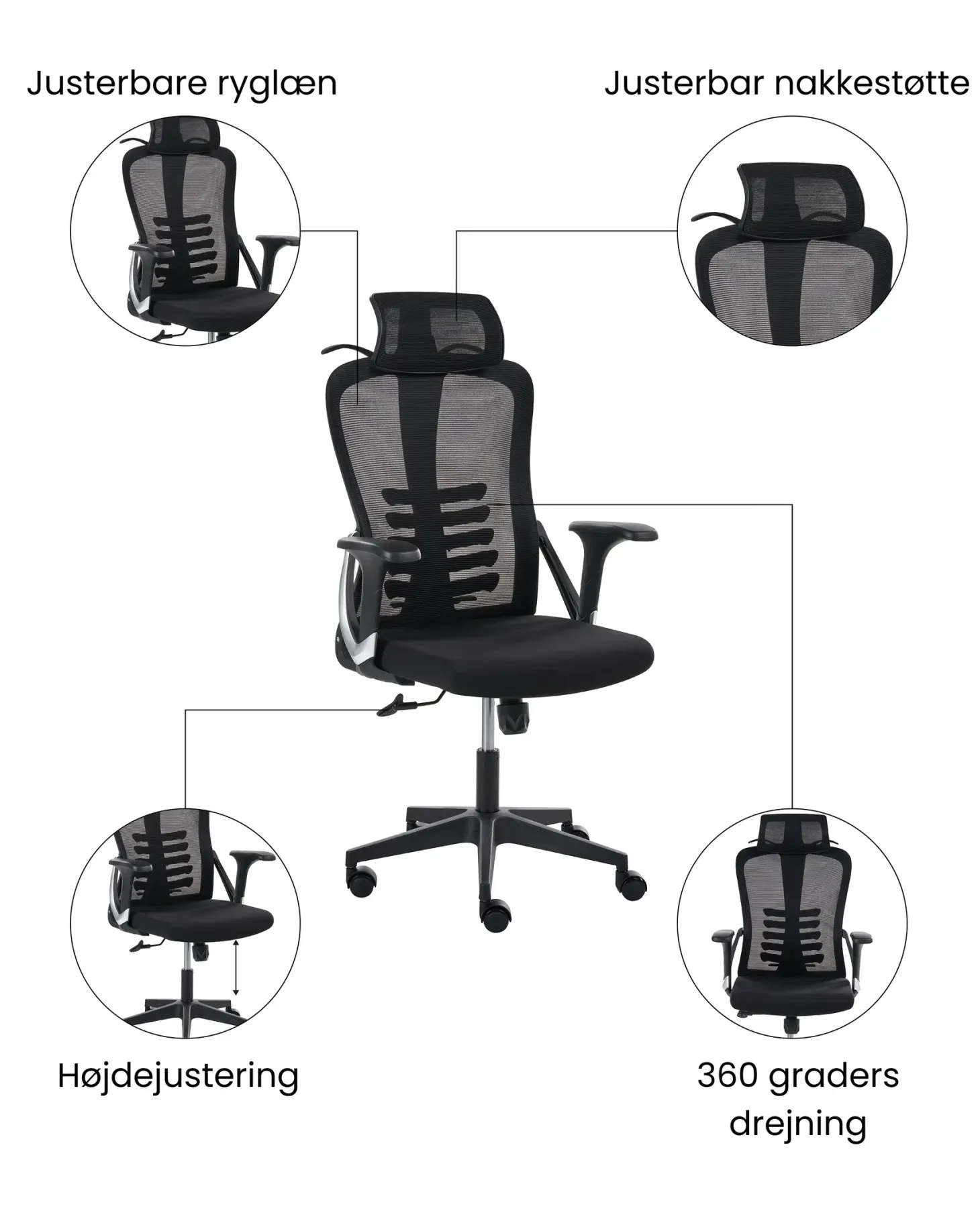 Kontorstol ERGONOX Sort
