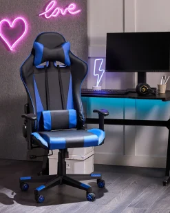 Kontorstol GAMER Kunstlæder Mørkeblå