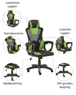 Kontorstol IGNIS Kunstlæder Limegrøn