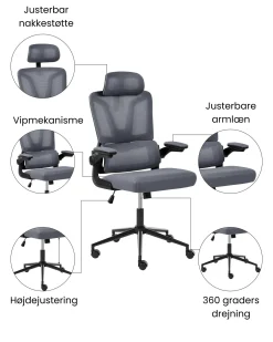 Kontorstol KRYOS Mørkegrå