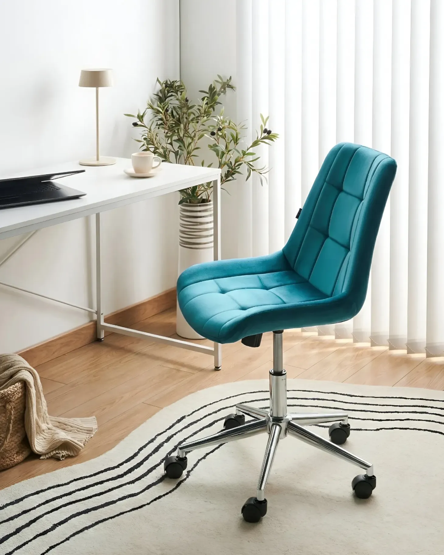 Kontorstol MELROSE Velour Blågrøn