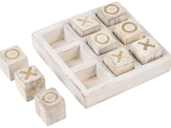 Kryds og bolle spil ASJUT Mangotræ Beige