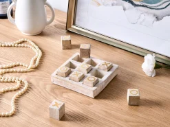 Kryds og bolle spil ASJUT Mangotræ Beige