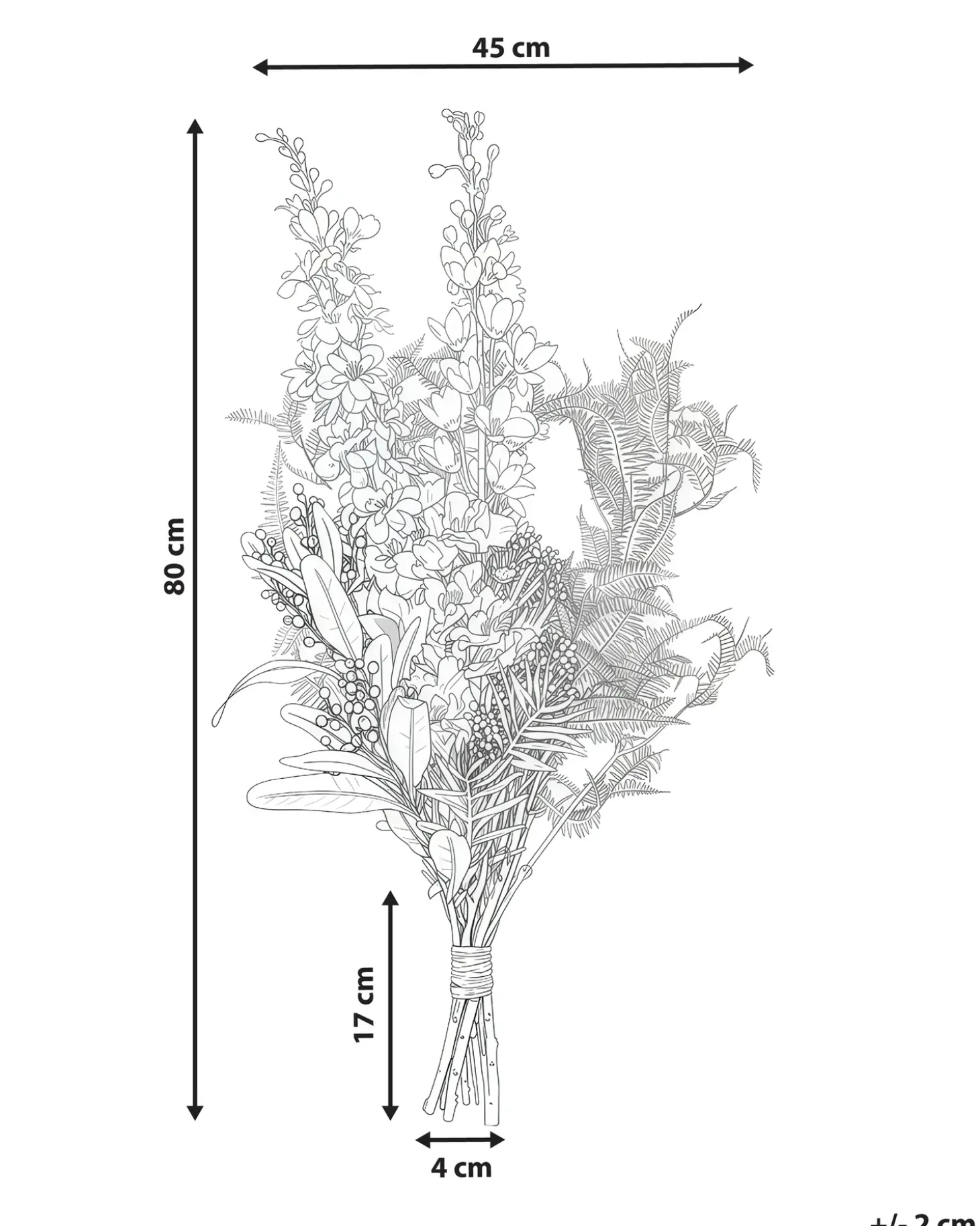 Kunstig blomsterbuket ACHETE 80 cm Multifarvet