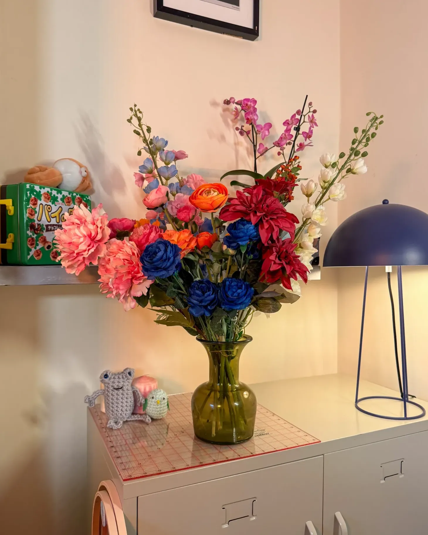 Kunstig blomsterbuket GRADIL 75 cm Multifarvet