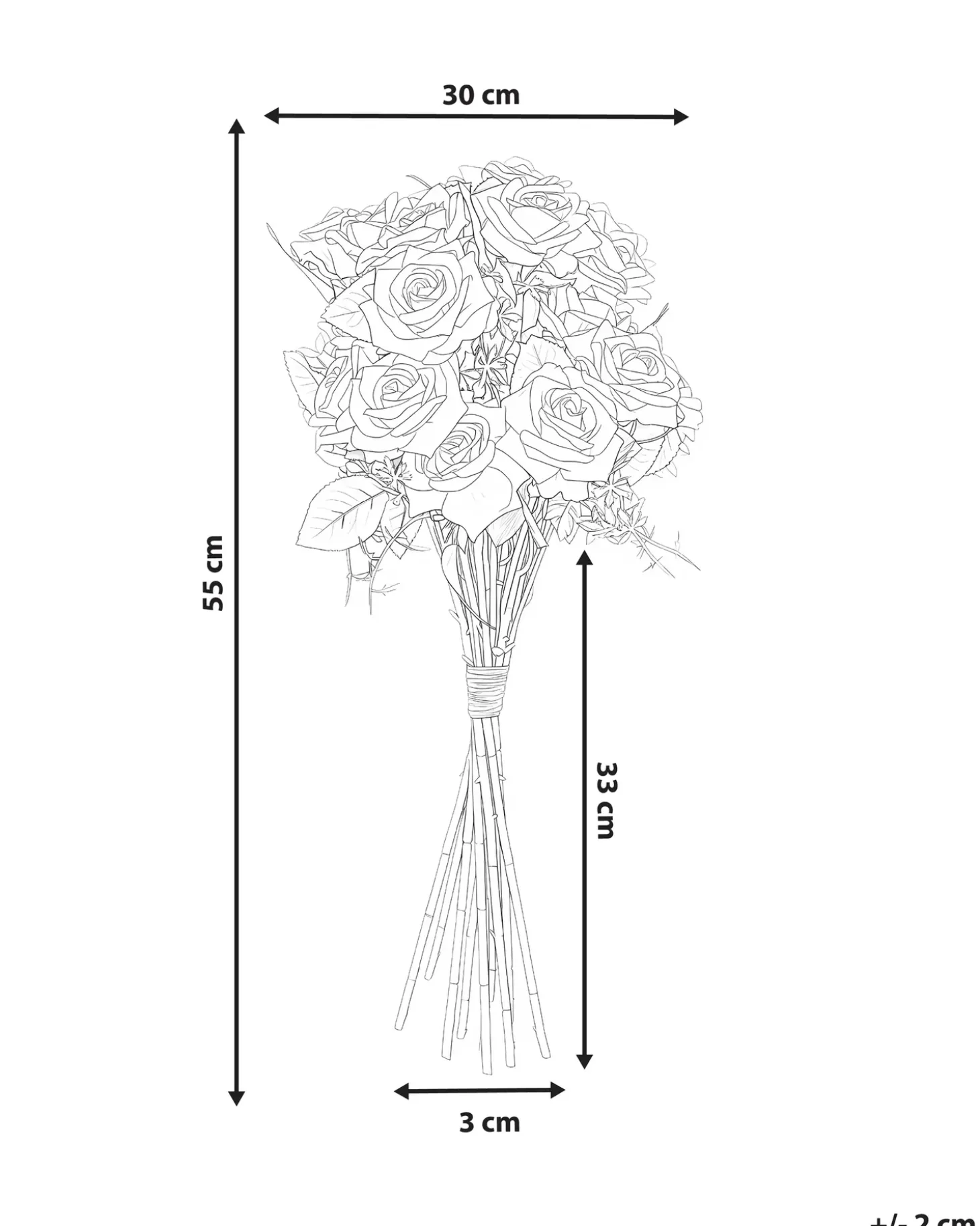 Kunstig blomsterbuket LAPAS 55 cm Hvid