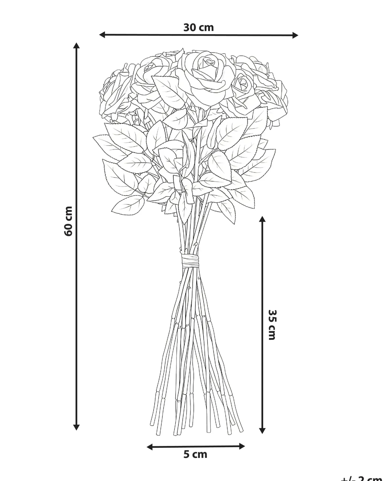 Kunstig blomsterbuket MAFRA 60 cm Rød