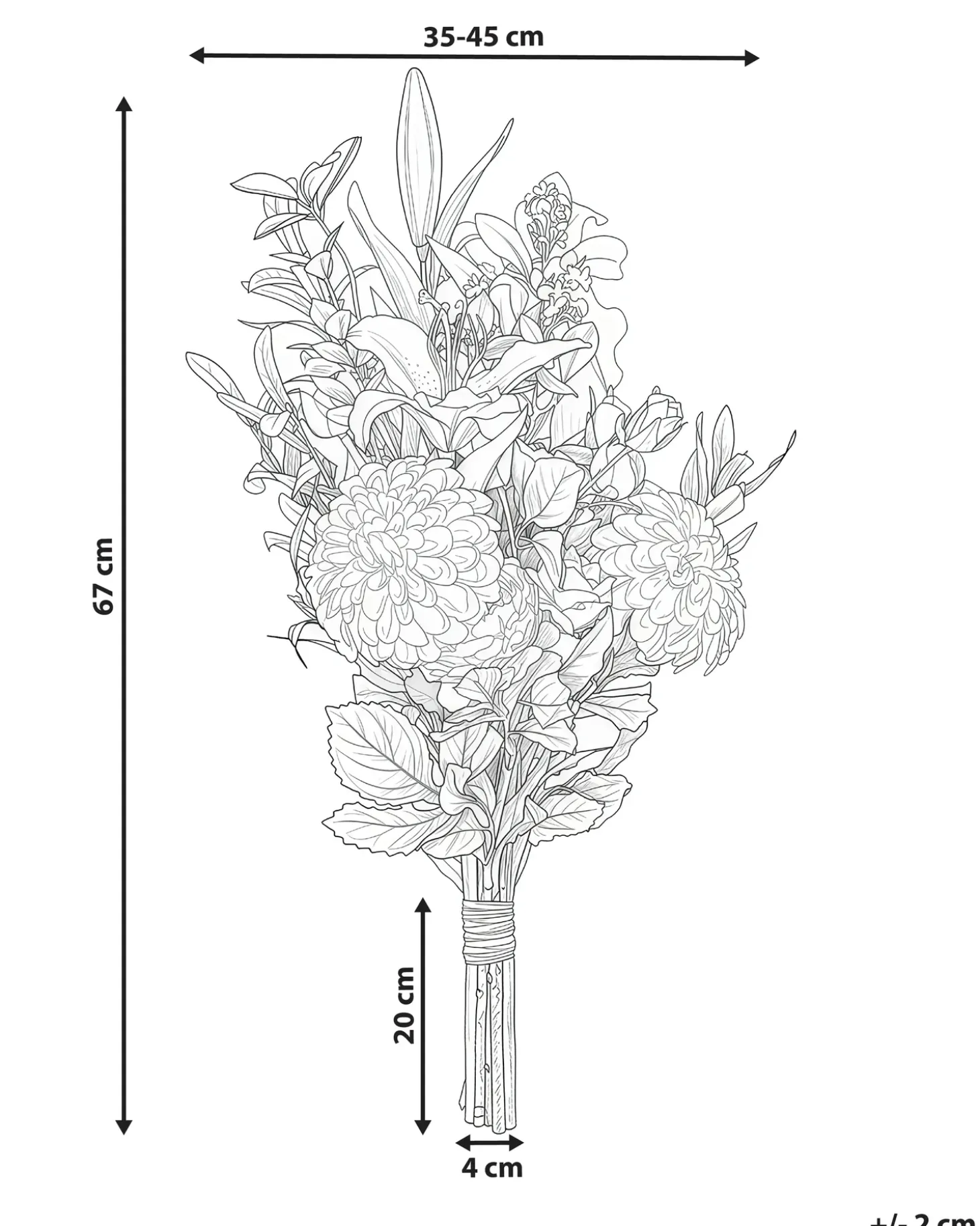 Kunstig blomsterbuket PARREIRA 67 cm Hvid