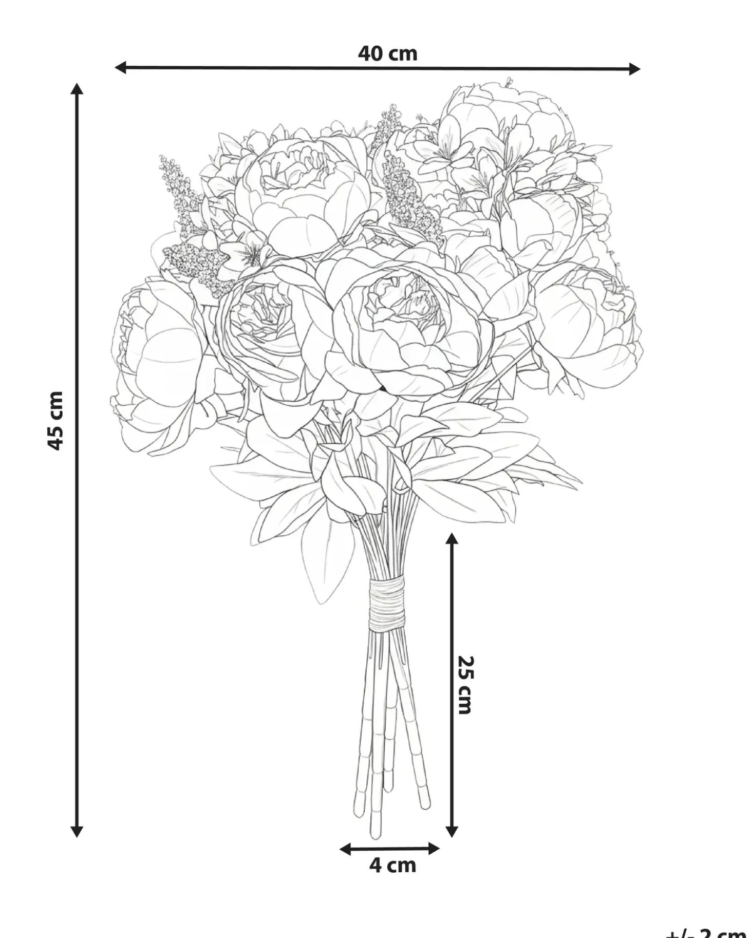 Kunstig blomsterbuket RAPOSA 45 cm Pastellrosa
