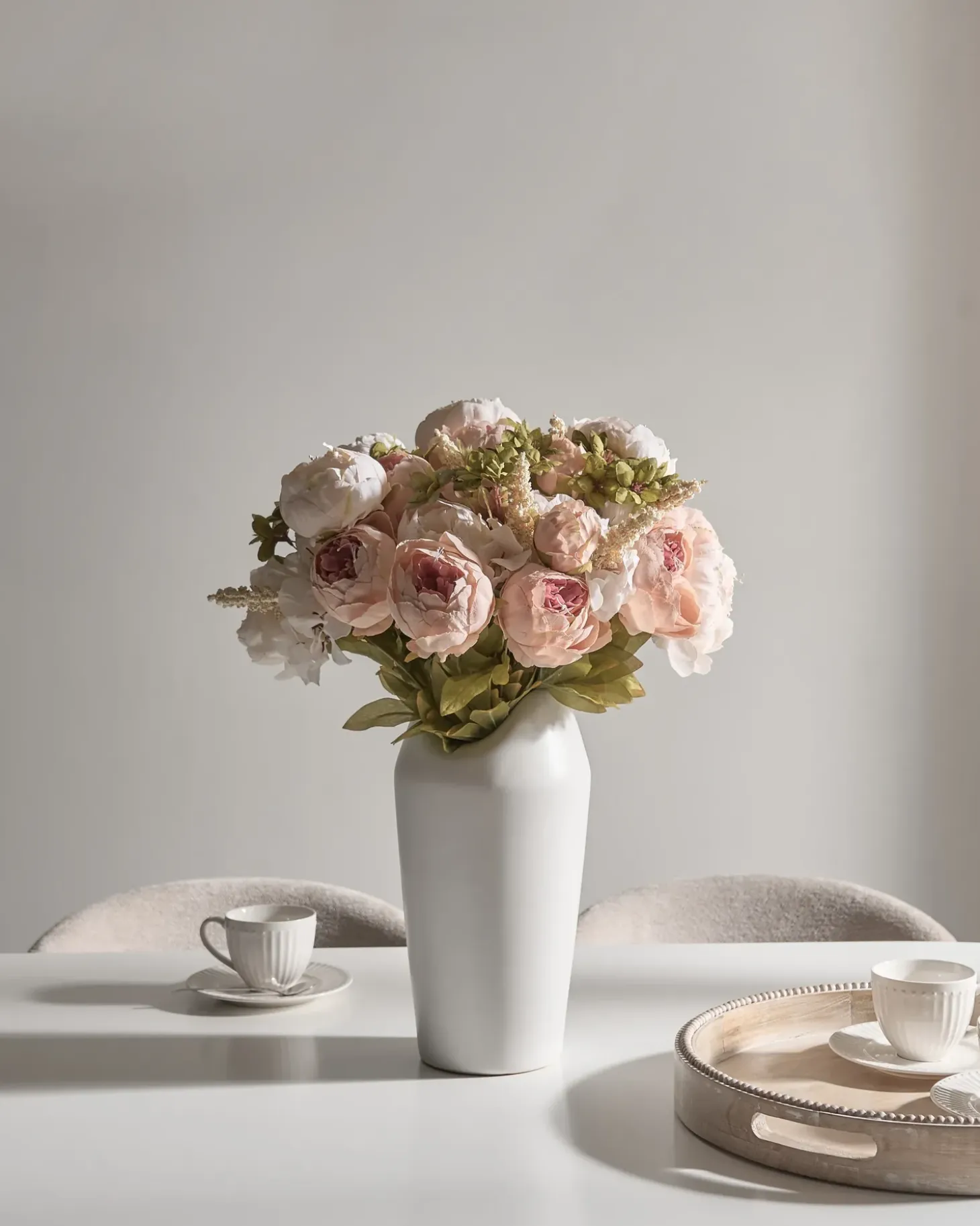 Kunstig blomsterbuket RAPOSA 45 cm Pastellrosa