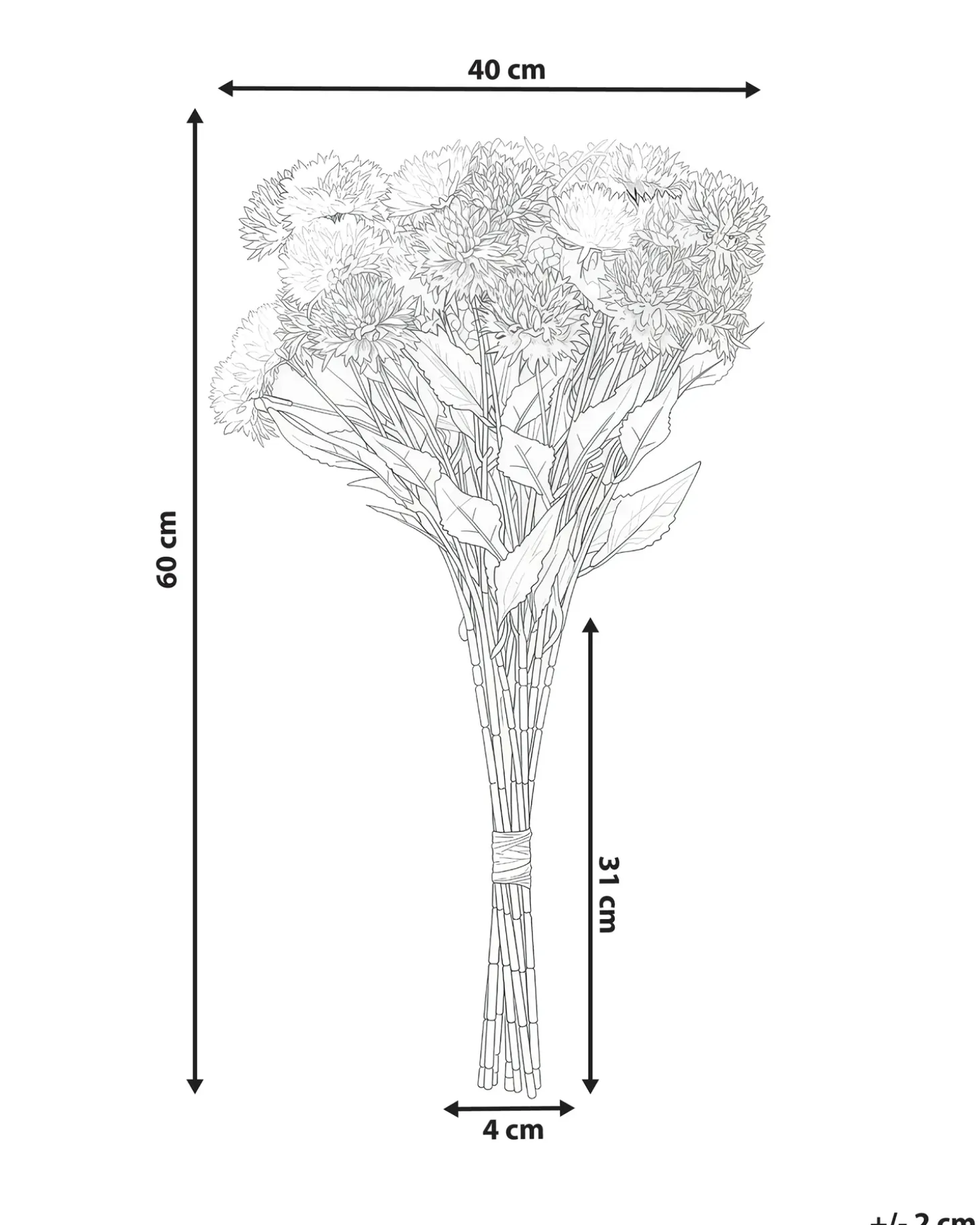 Kunstig blomsterbuket SILVEIRA 60 cm Lyserød
