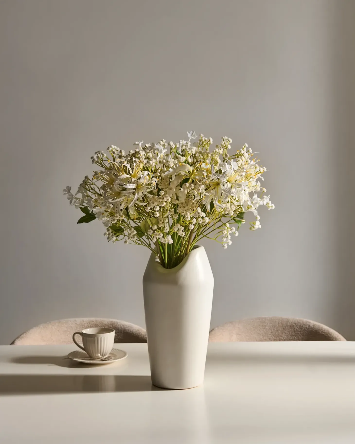 Kunstig blomsterbuket VEIROS 38 cm Hvid