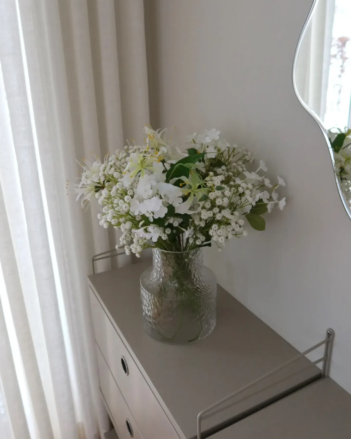 Kunstig blomsterbuket VEIROS 38 cm Hvid