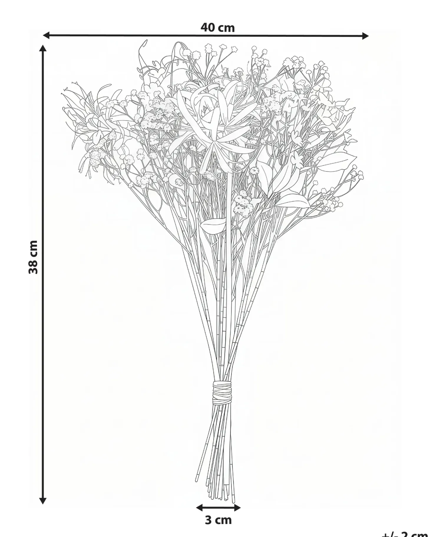 Kunstig blomsterbuket VEIROS 38 cm Hvid
