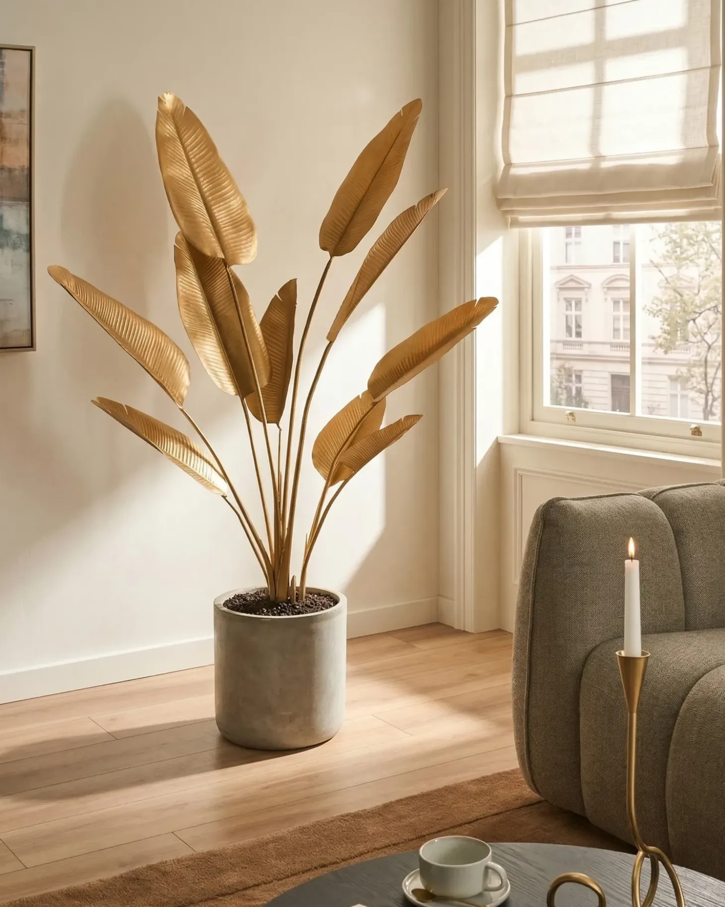 Kunstig plante BANANA TREE 162 cm Guld