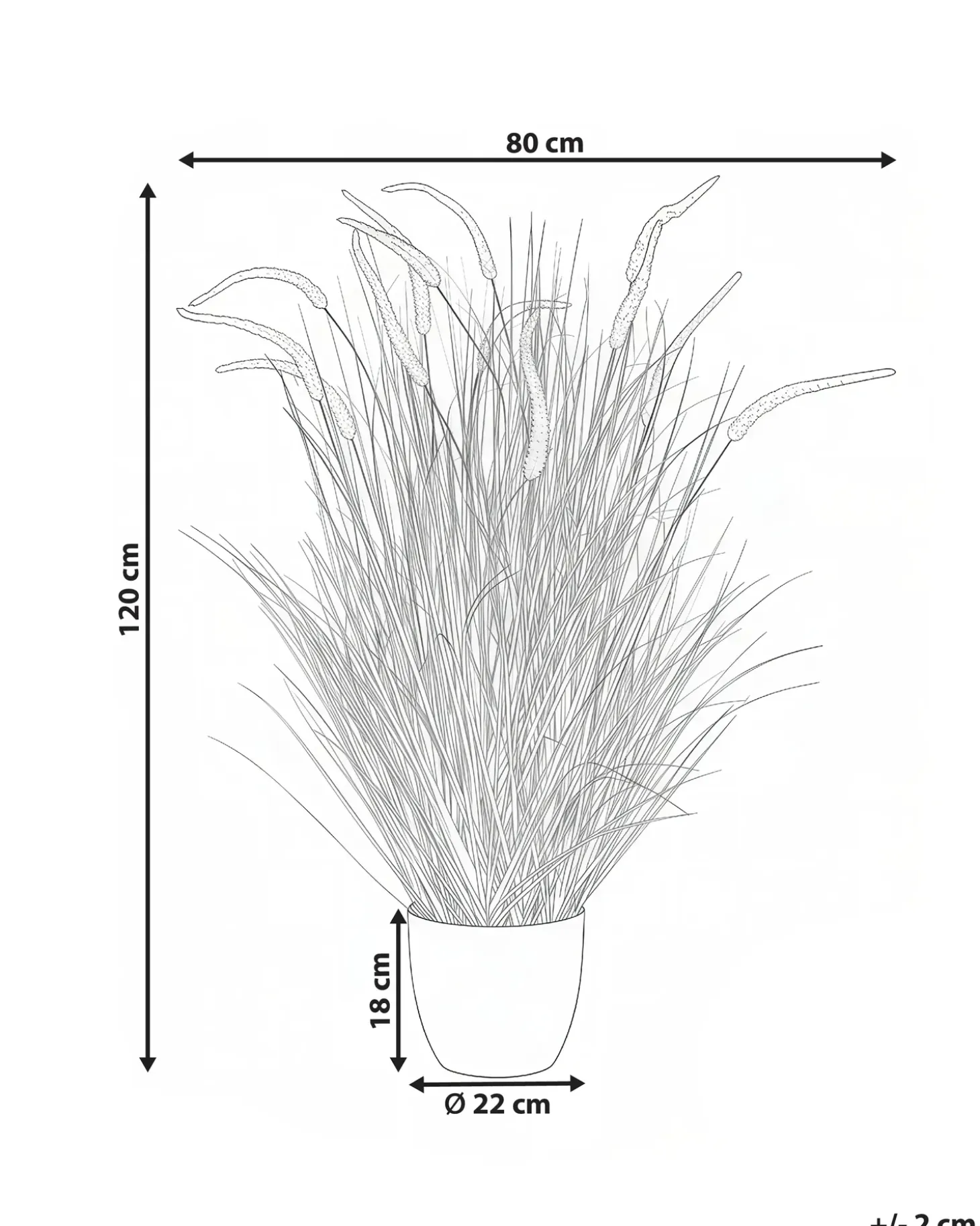 Kunstig plante BRISTLEGRASS 120 cm Orange