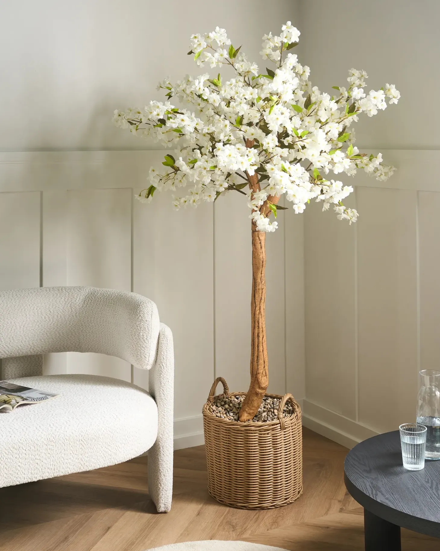 Kunstig plante CHERRY TREE 180 cm Hvid