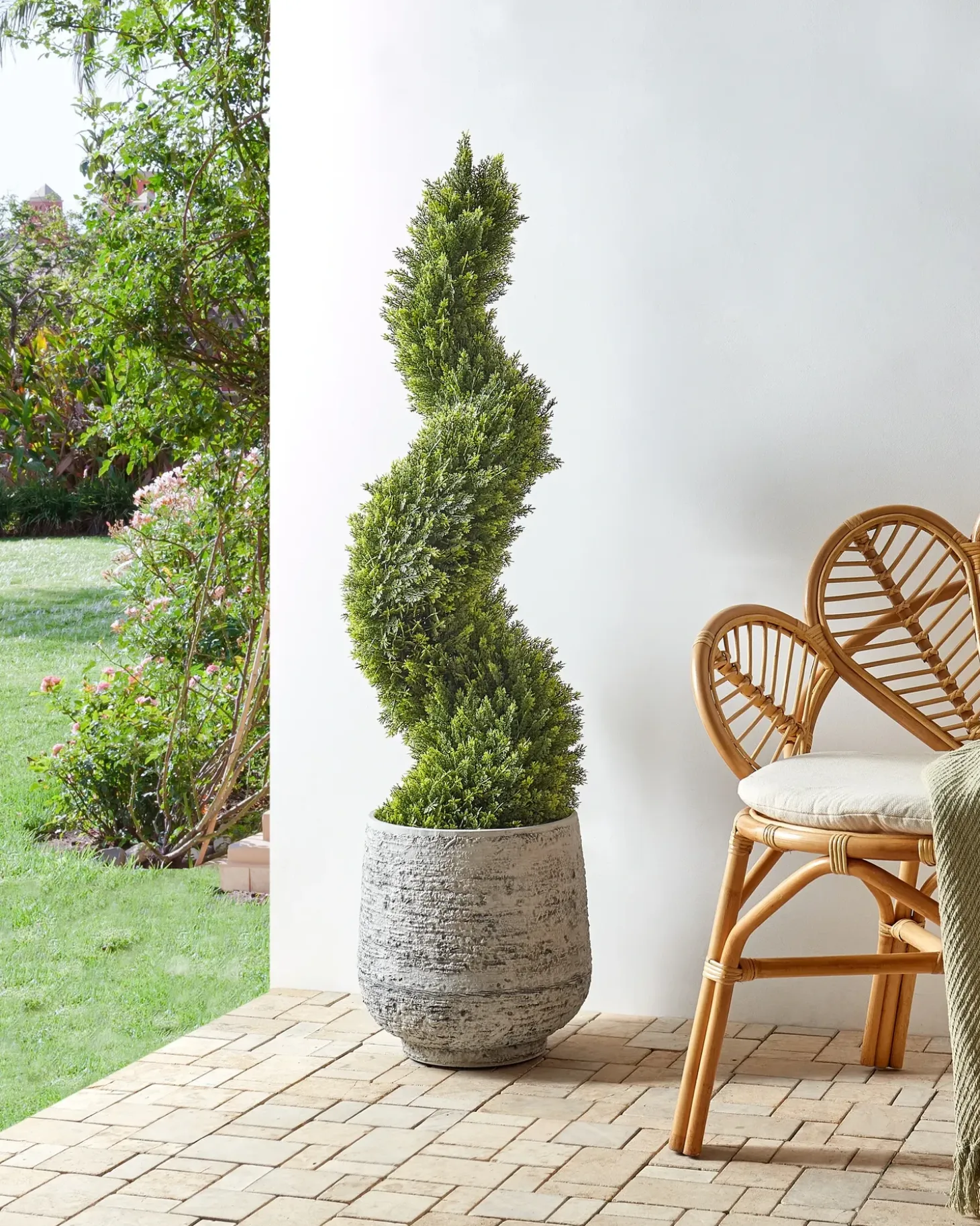 Kunstig plante CYPRESS SPIRAL TREE 126 cm Grøn