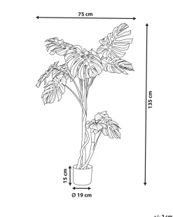 Kunstig plante MONSTERA PLANT 135 cm Grøn