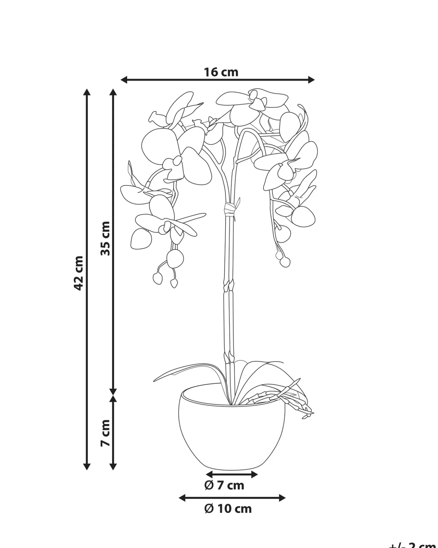 Kunstig plante ORCHID 42 cm Hvid