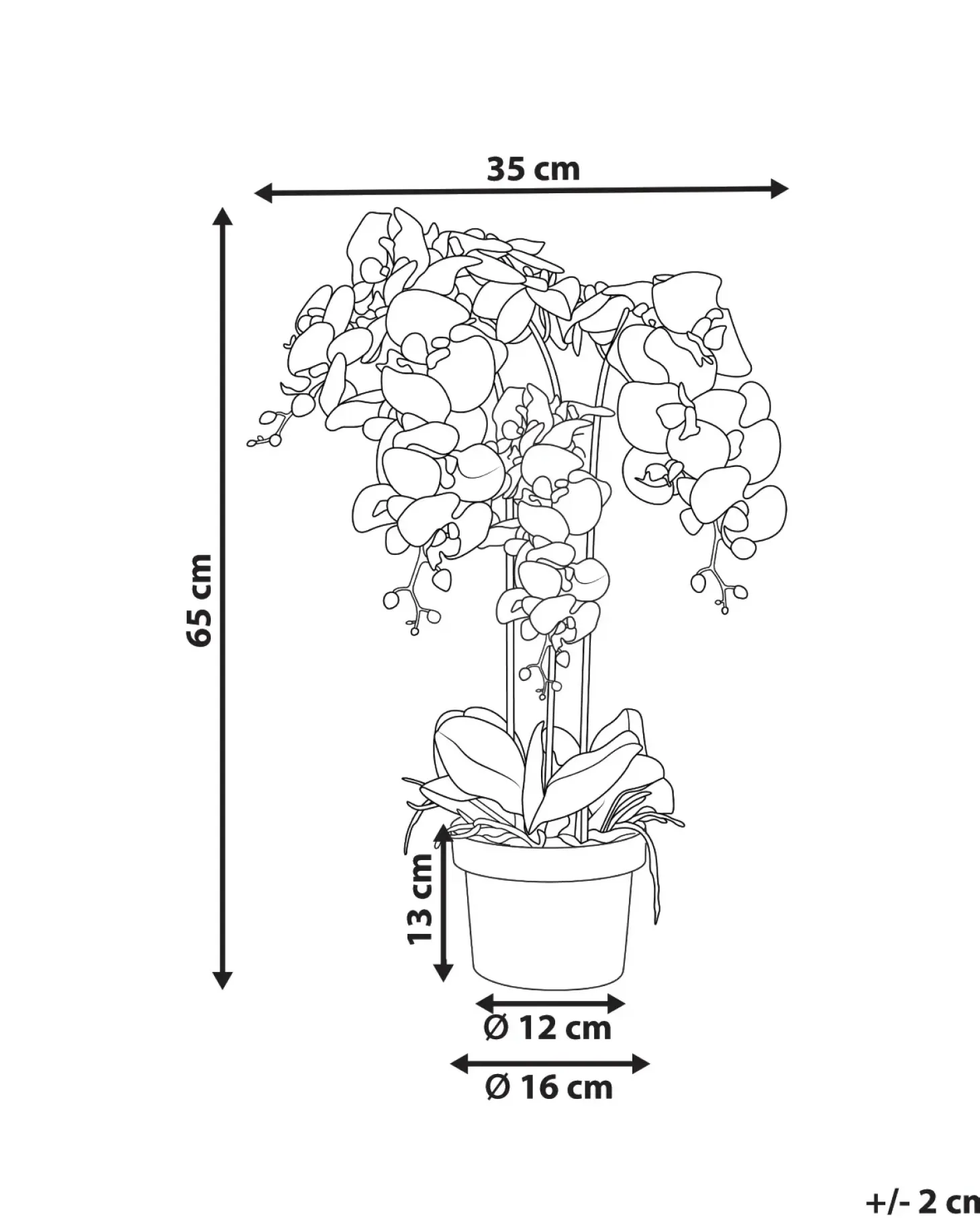 Kunstig plante ORCHID 65 cm Hvid