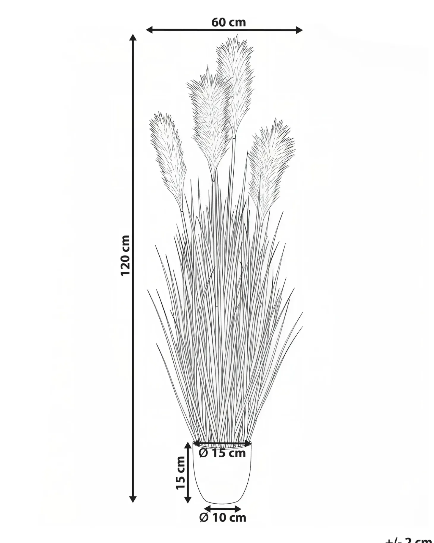 Kunstig plante PAMPAS GRASS 120 cm Grøn