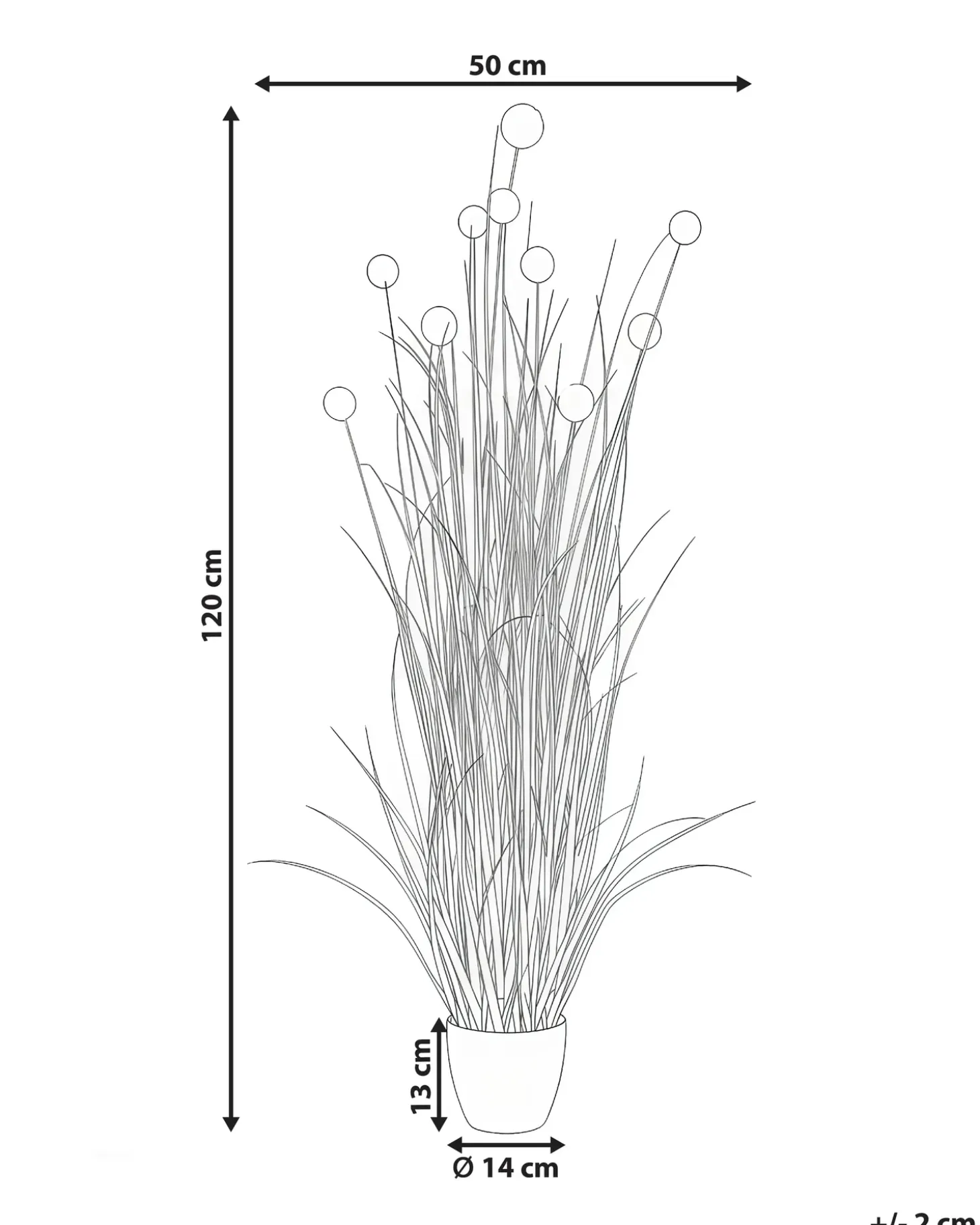 Kunstig plante POMPOM GRASS 120 cm Grøn