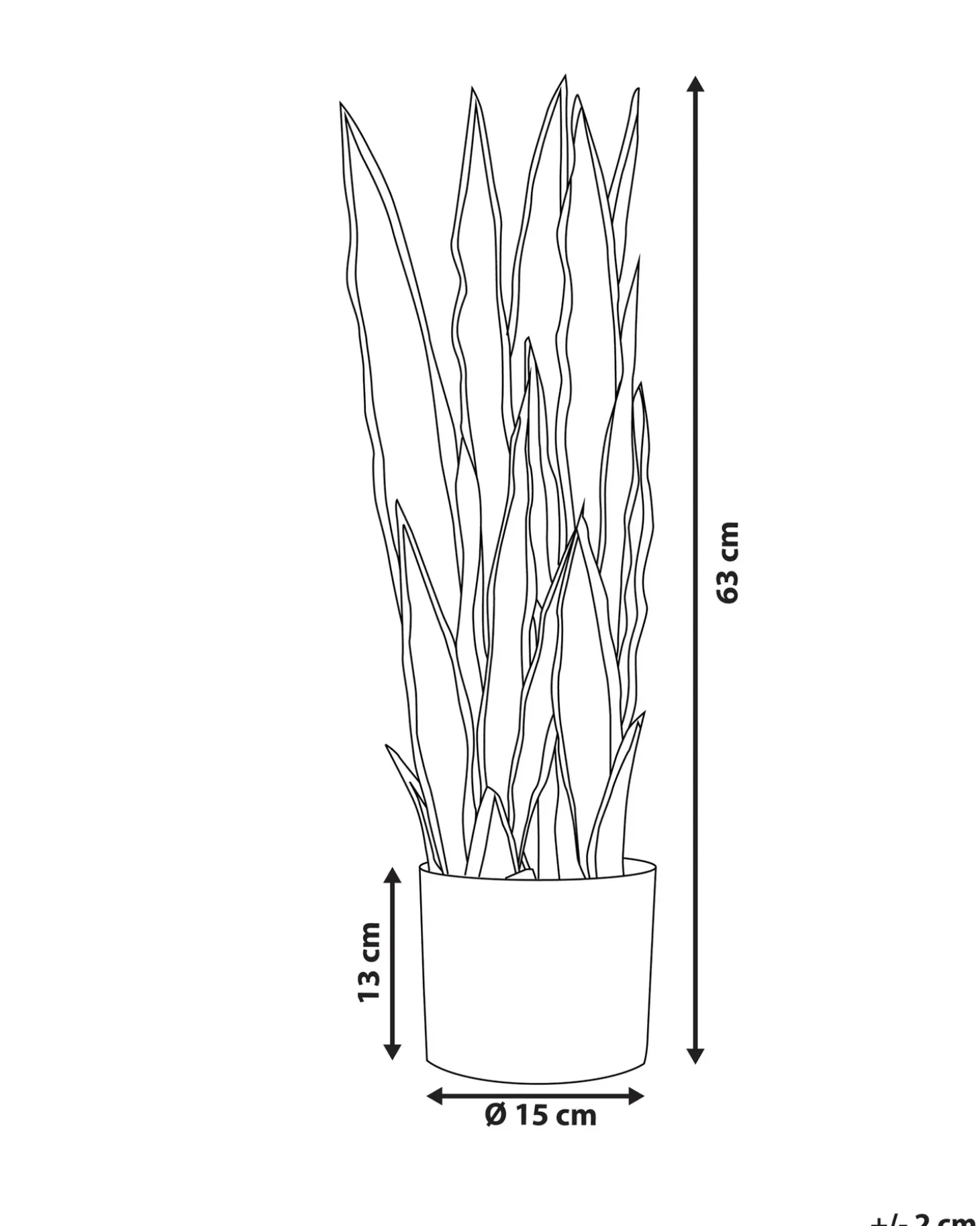 Kunstig plante SNAKE PLANT 63 cm Grøn