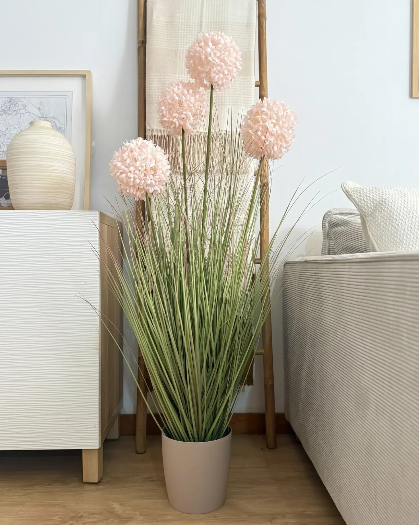 Kunstig plante SNOWBALL BUSH 120 cm Lyserød