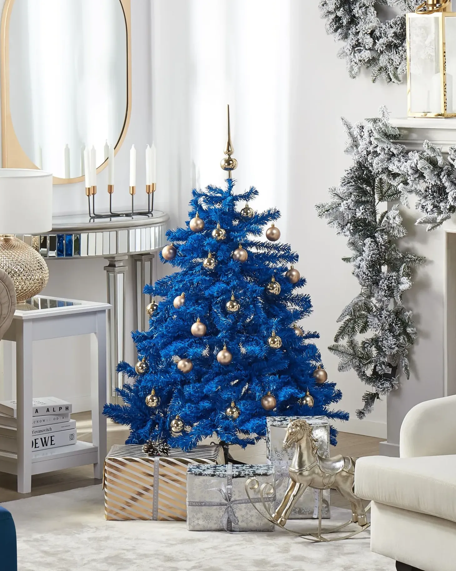 Kunstigt juletræ FARNHAM 120 cm Blå