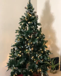 Kunstigt juletræ LED PALOMAR 180 cm Mørkegrøn