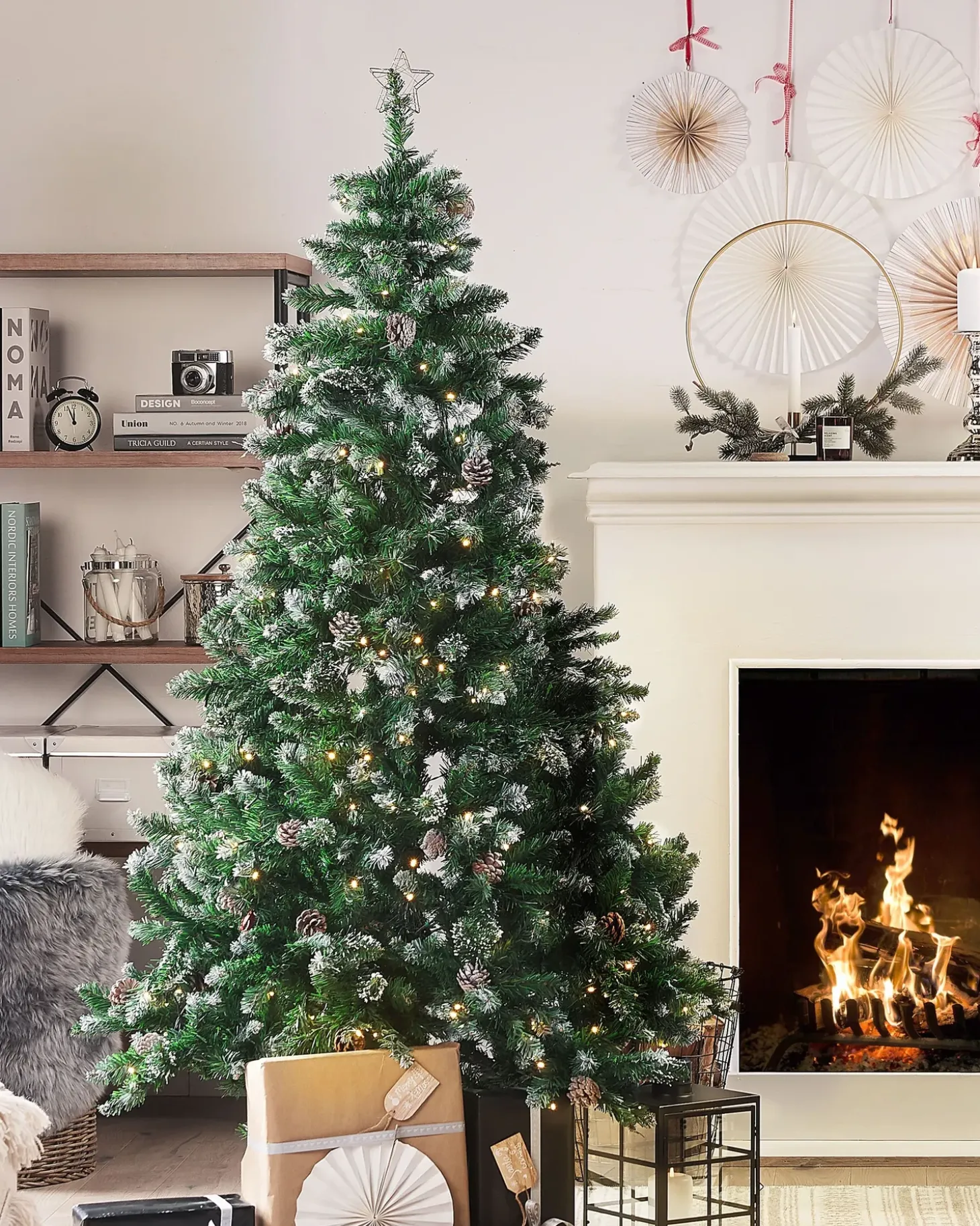 Kunstigt juletræ LED PALOMAR 180 cm Mørkegrøn