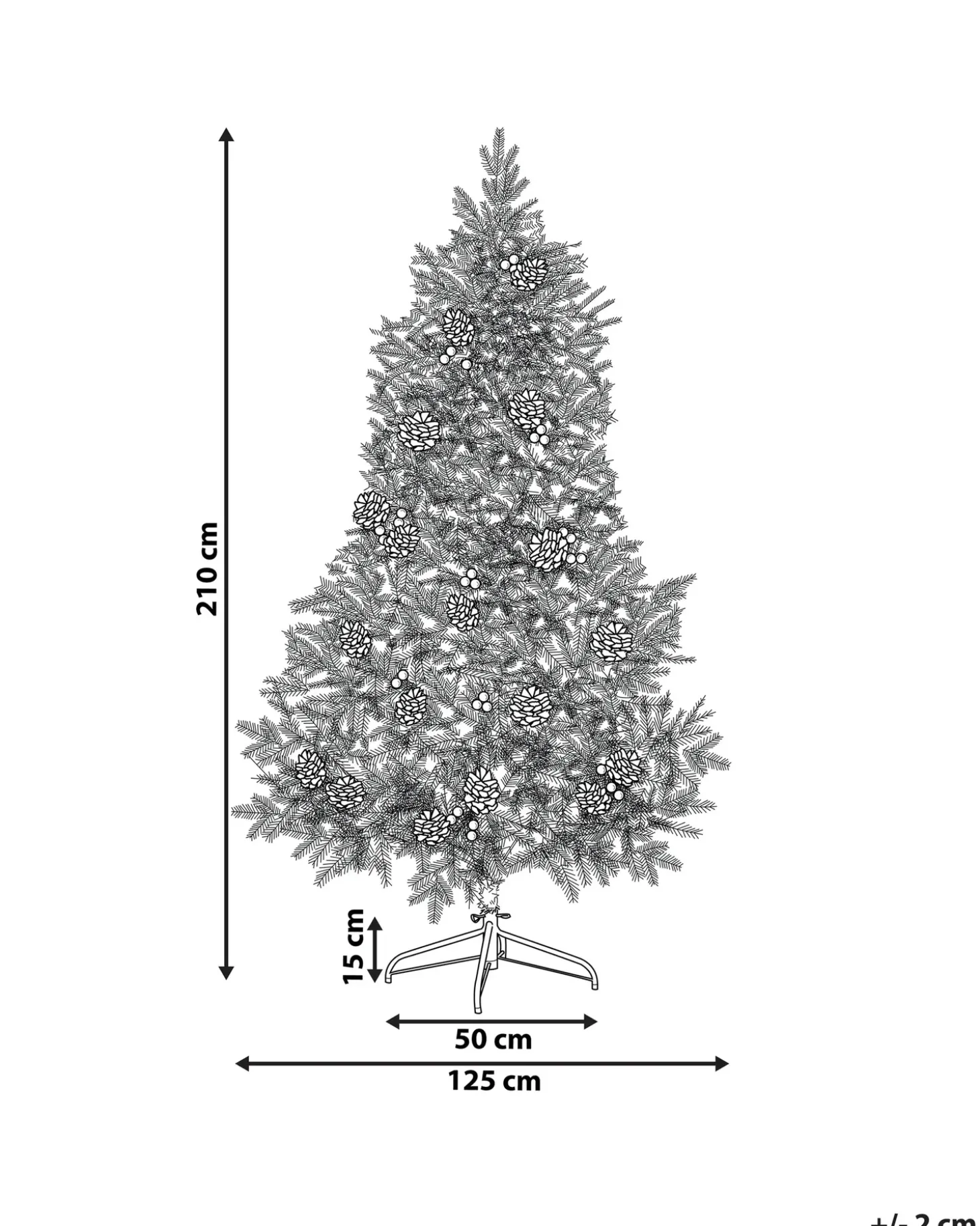 Kunstigt juletræ LED PALOMAR 210 cm Grøn
