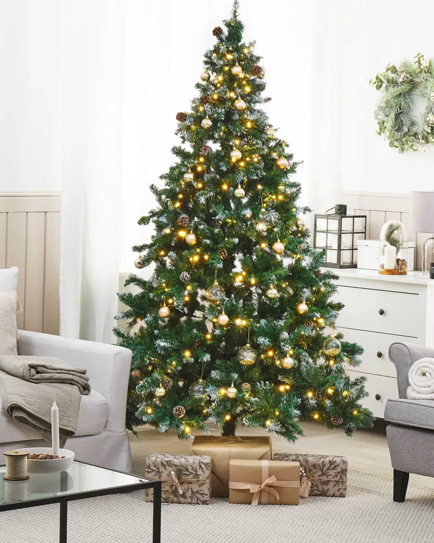 Kunstigt juletræ LED PALOMAR 210 cm Grøn