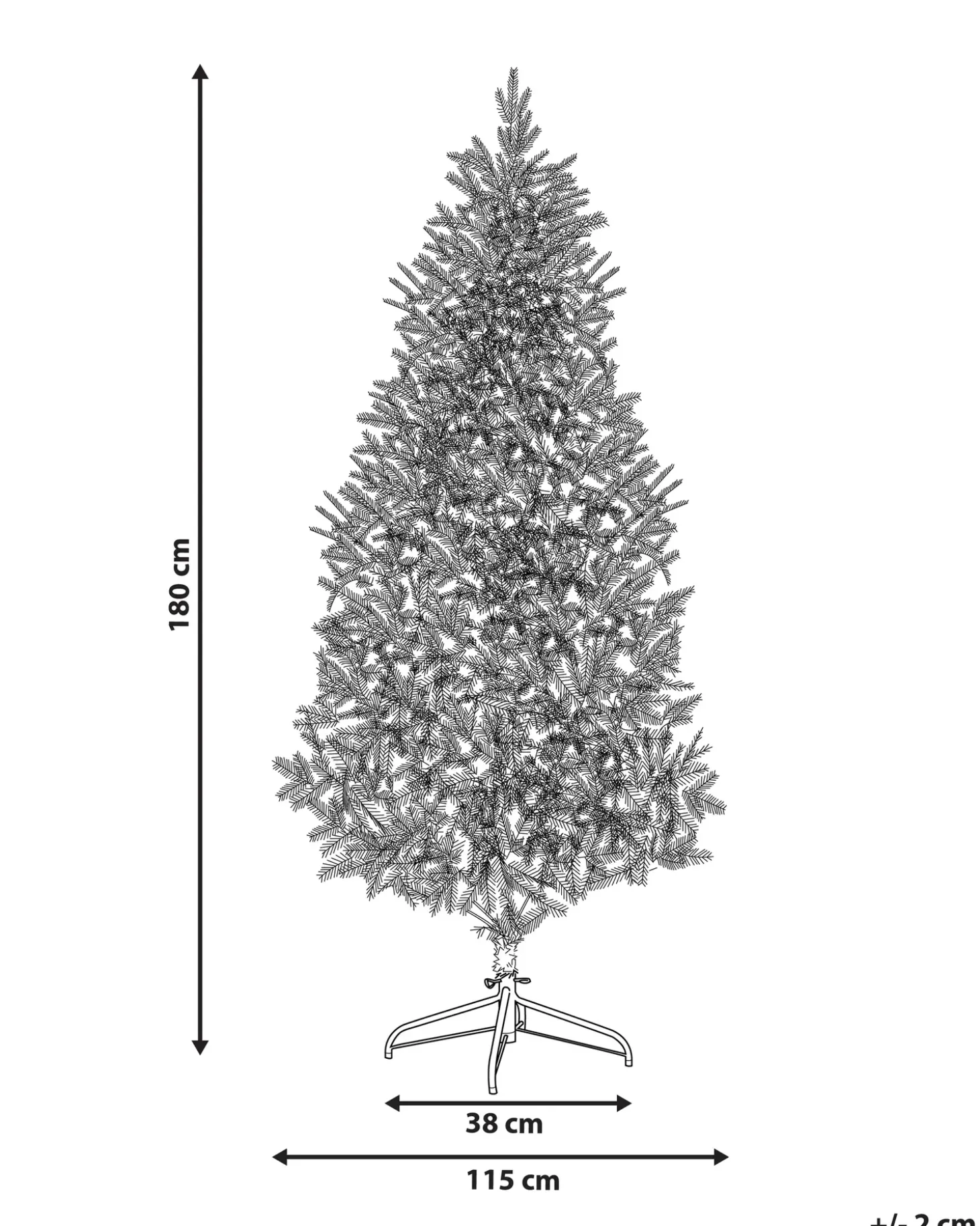 Kunstigt juletræ TALBOT 180 cm Hvid