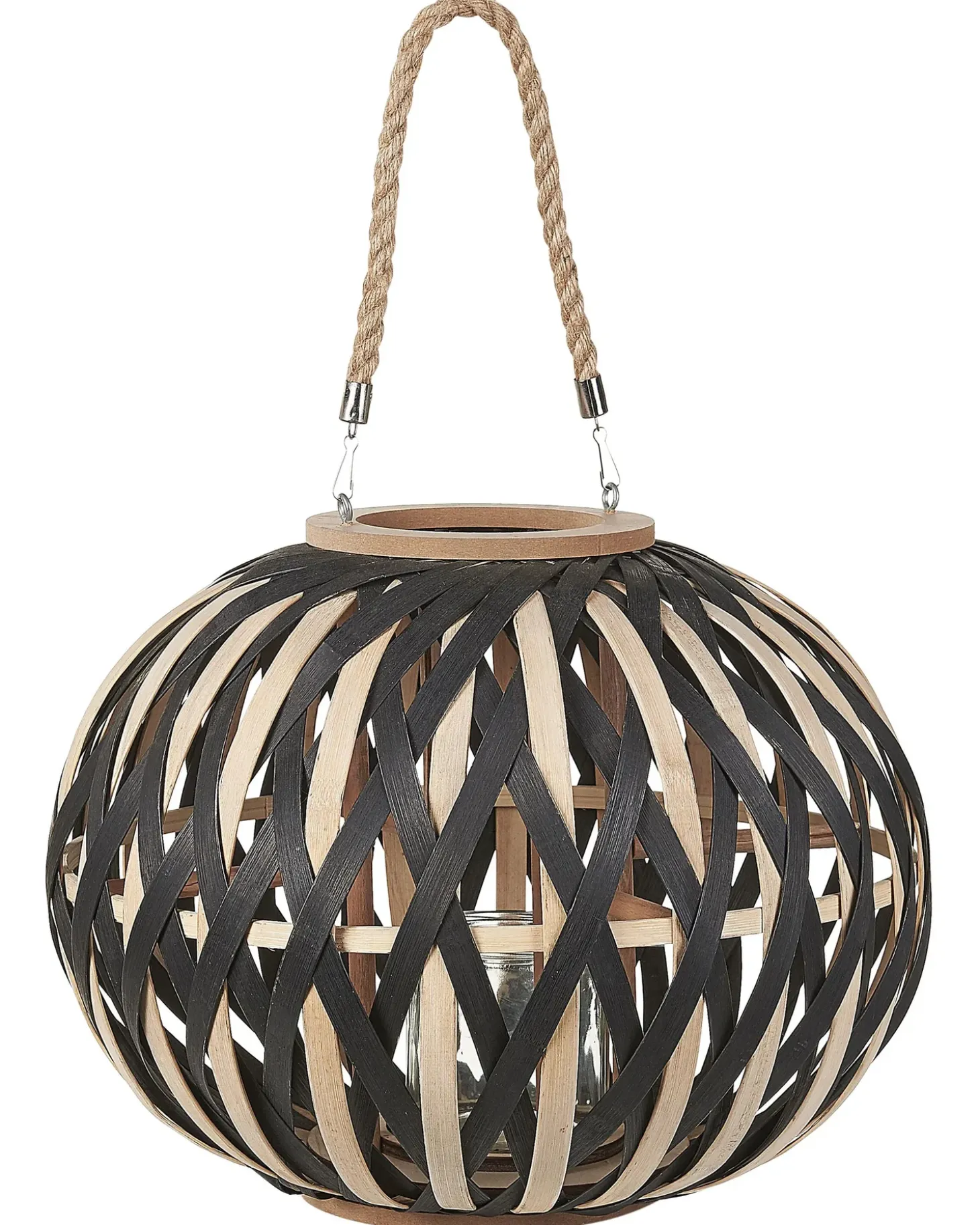 Lanterne BESAH Bambus 37 cm Sort