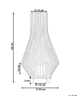 Lanterne LEYTE Piletræ 58 cm Lysebrun