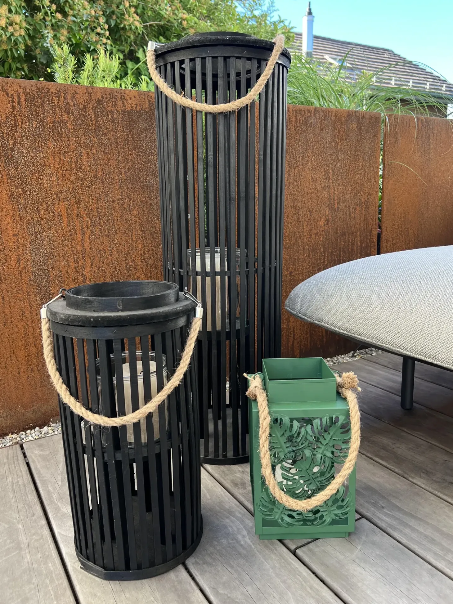 Lanterne LUZON Piletræ 40 cm Sort