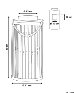 Lanterne LUZON Piletræ 40 cm Sort