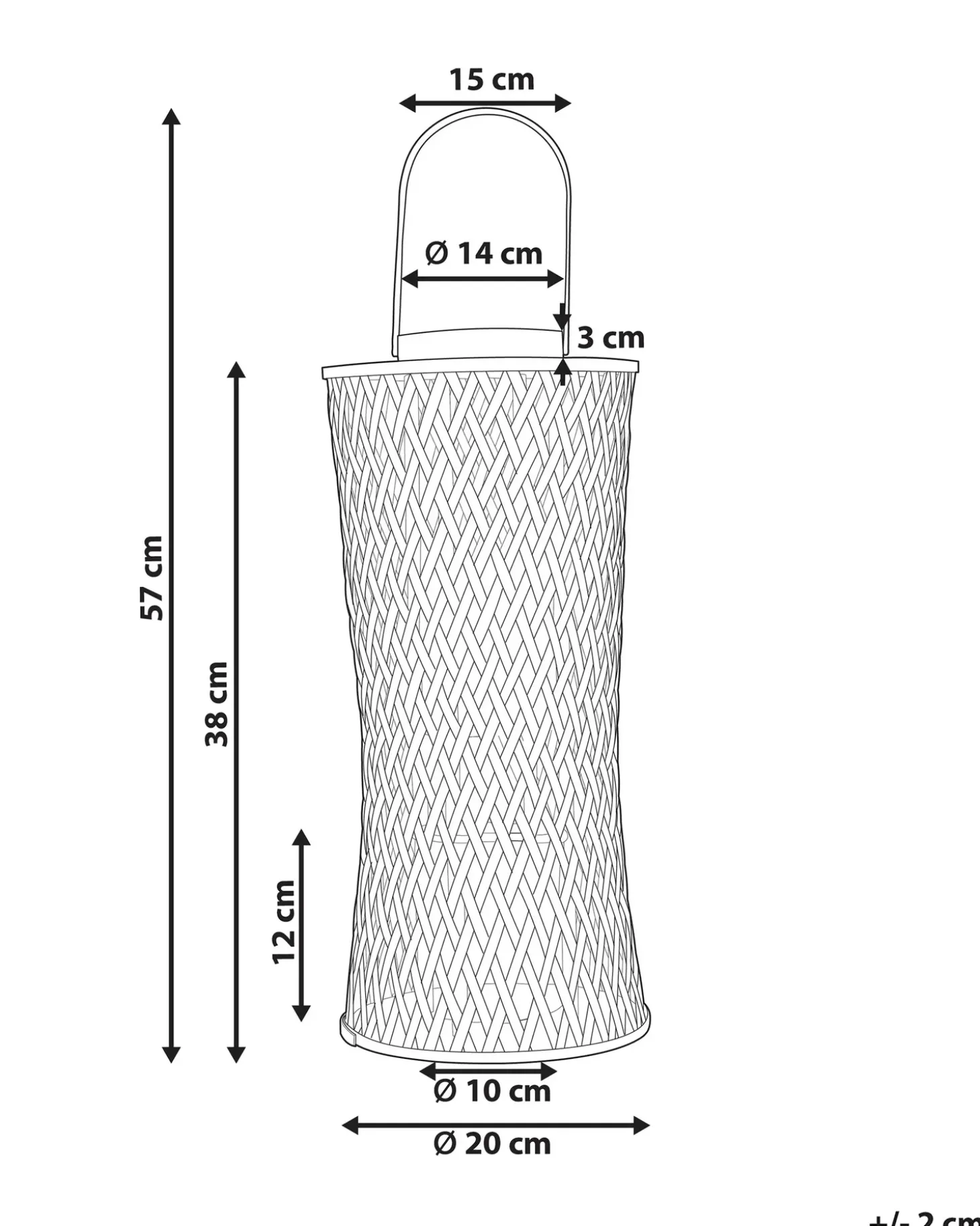 Lanterne MACTAN Bambus 38 cm Sort