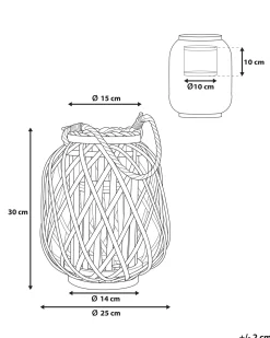 Lanterne MAURITIUS Piletræ 30 cm Sort