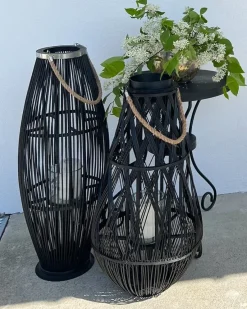 Lanterne TAHITI Bambus 72 cm Sort