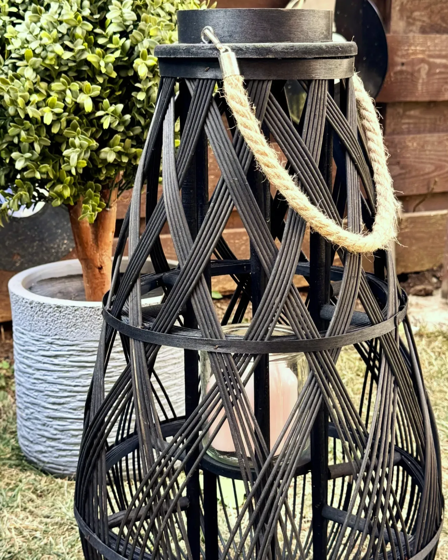 Lanterne TONGA Bambus 56 cm Sort