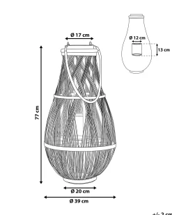 Lanterne TONGA Bambus 77 cm Sort