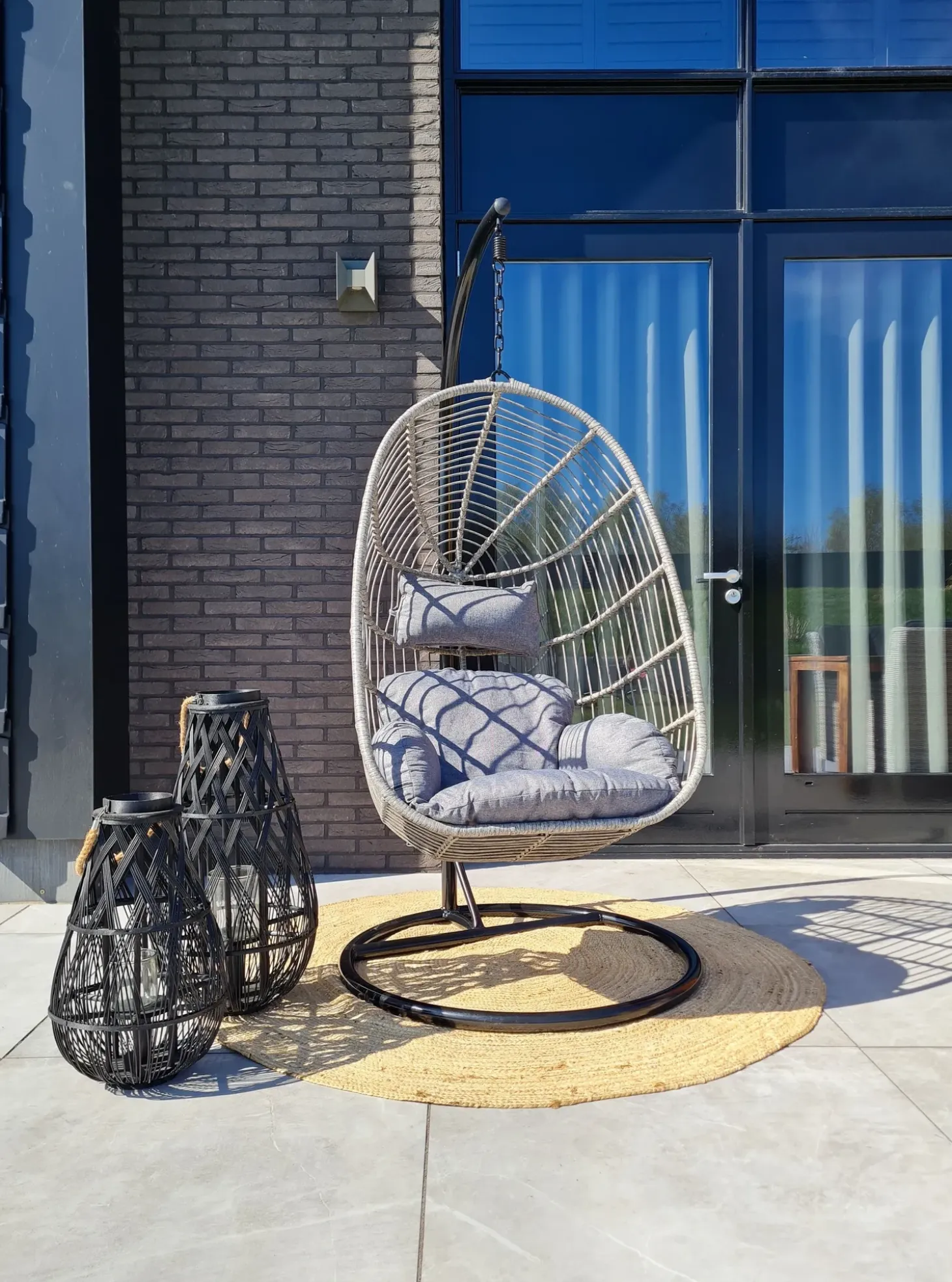 Lanterne TONGA Bambus 77 cm Sort