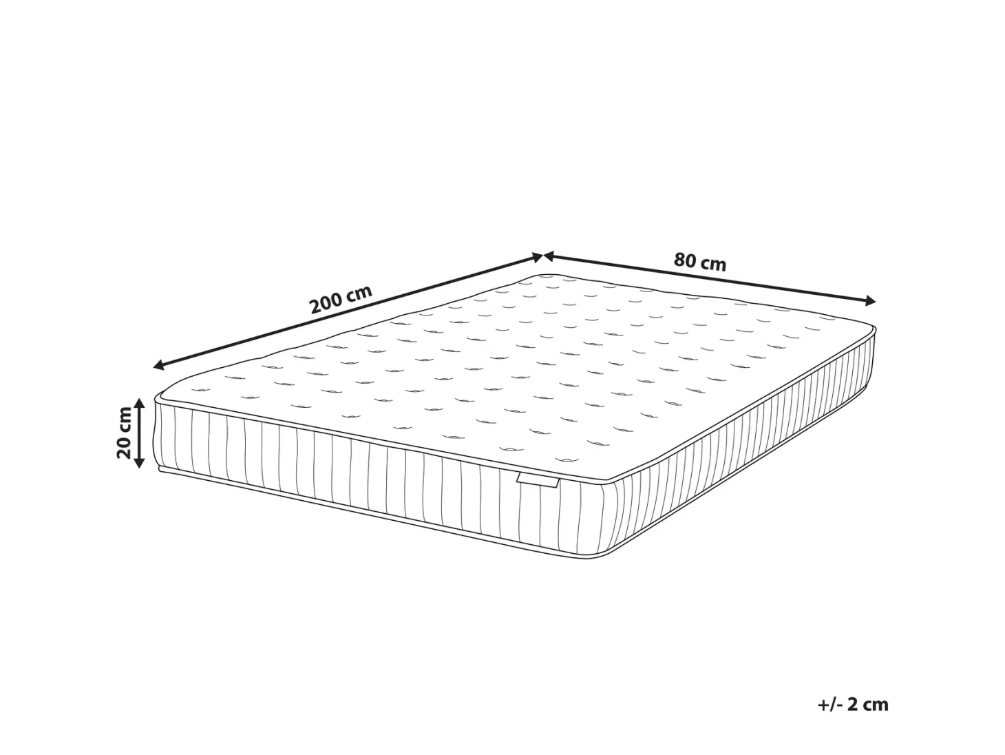 Latex-madras med lommefjedre DREAM H2/3 Medium 80 x 200 cm