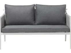 LATINA 4 personers Loungesæt med bord Grå Metal